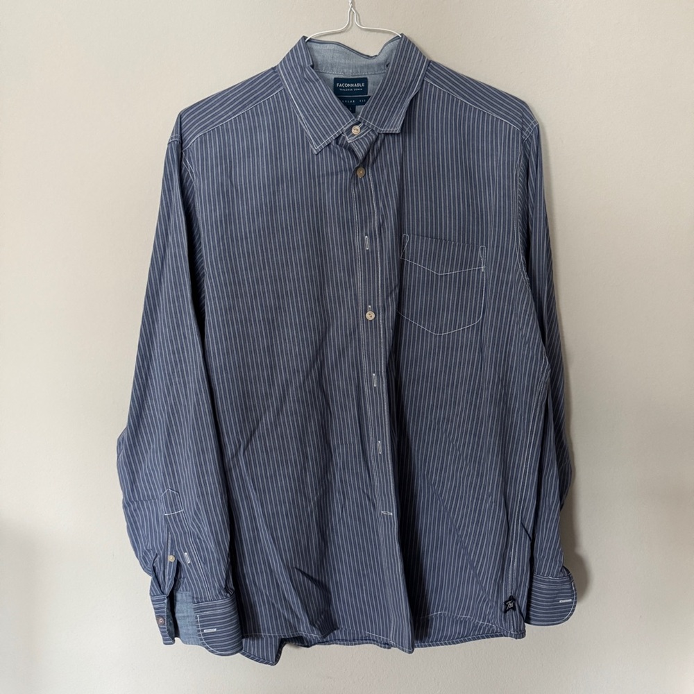 Men's Blue Striped Shirt